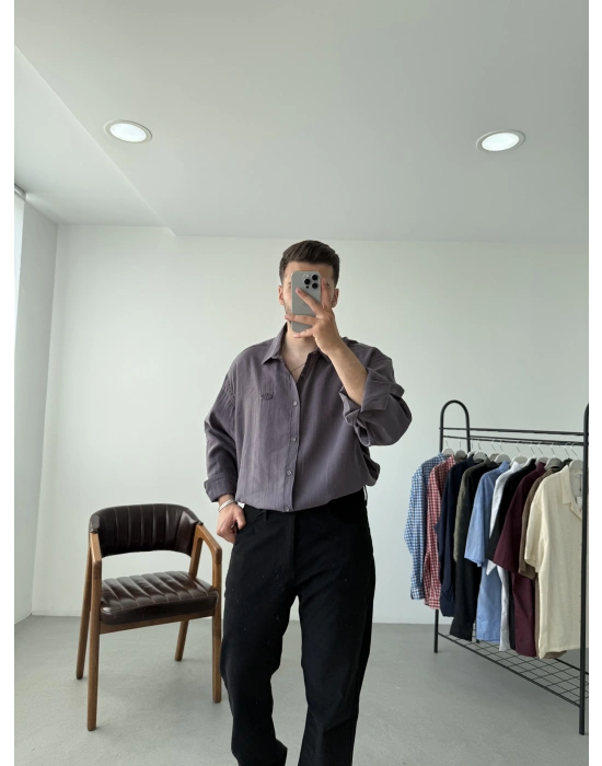 Tensel Kumaş Oversize Gömlek