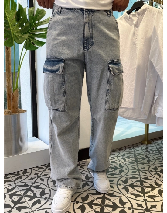 Yıkamalı Cep Detay Baggy Jean