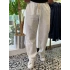 Nakışlı Oversize Keten Pantolon