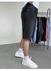 Baggy Yıkamalı Jean Şort