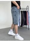 Baggy Yıkamalı Jean Şort