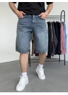 Baggy Yıkamalı Jean Şort