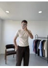 Basic Yarım Balıkçı Triko T-Shirt