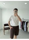 Çizgili Polo Yaka T-Shirt