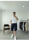 Çizgili Polo Yaka T-Shirt