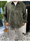 Oversize Kadife Gömlek