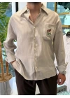 Oversize Nakışlı Gömlek