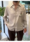 Oversize Nakışlı Gömlek