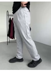 Pileli Baggy Kumaş Pantolon