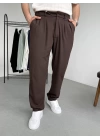 Pileli Baggy Kumaş Pantolon