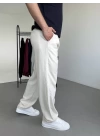 Pileli Keten Pantolon