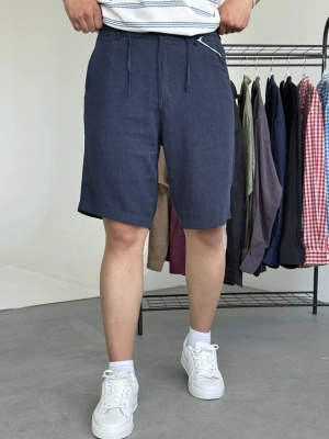 Bağcık Detay Keten Şort