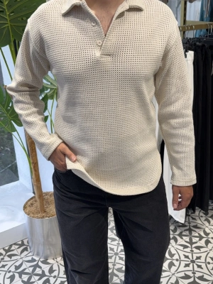 Delikli Polo Yaka Triko