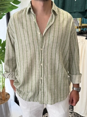 Desenli Çizgili Gömlek