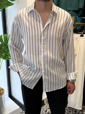 Modal Kumaş Çizgili Gömlek