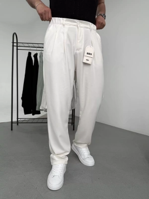 Pileli Baggy Kumaş Pantolon