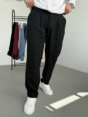 Pileli Baggy Kumaş Pantolon