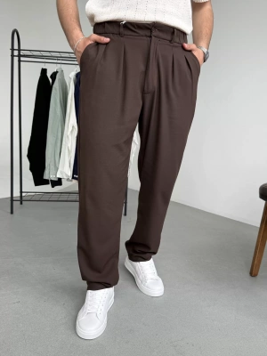 Pileli Baggy Kumaş Pantolon