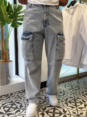 Yıkamalı Cep Detay Baggy Jean