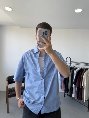 Yıkamalı Kısa Kol Gömlek