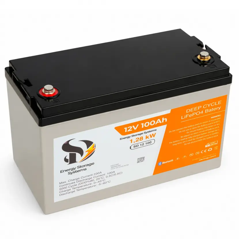 SD Energy 12v 100Ah 1280Wh EVE, JK Bms 6000DOD Bluetooth Lifepo4 Lityum Akü