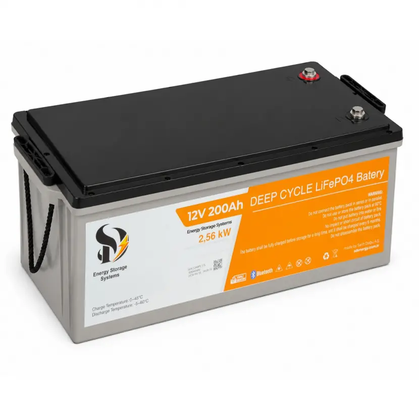 SD Energy 12v 200Ah 2560Wh EVE, JK Bms 6000DOD Bluetooth Lifepo4 Lityum Akü
