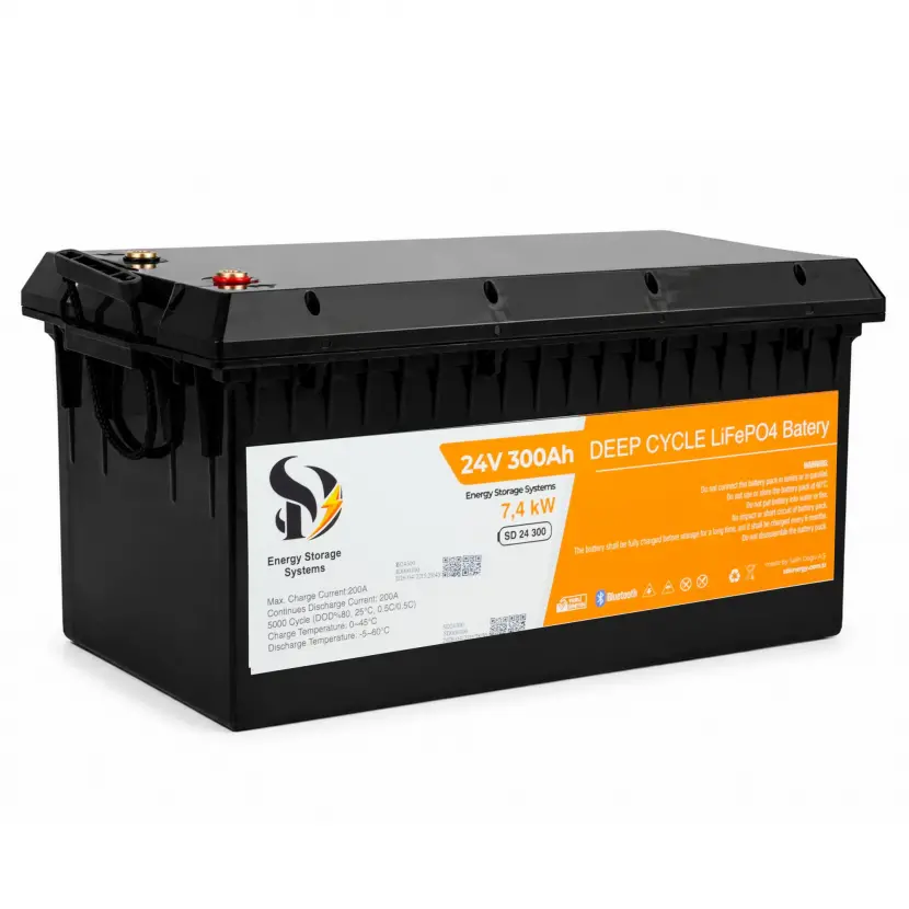 SD Energy 24v 300Ah EVE, JK Bms 6000DOD Bluetooth Lifepo4 Lityum Akü