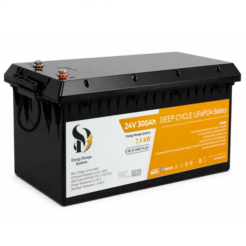 SD Energy 24v 300Ah Plus EVE, JK Bms 6000DOD Bluetooth Lifepo4 Lityum Akü