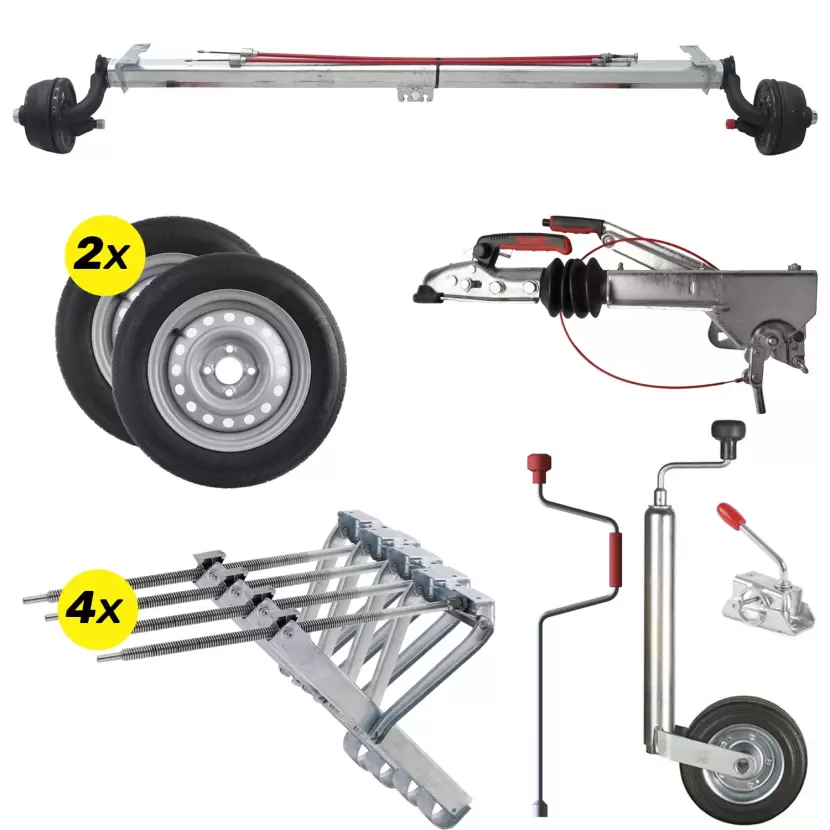 Al-Ko 1000Kg 1400mm Torsiyonlu Frenli Aks Dingil Seti