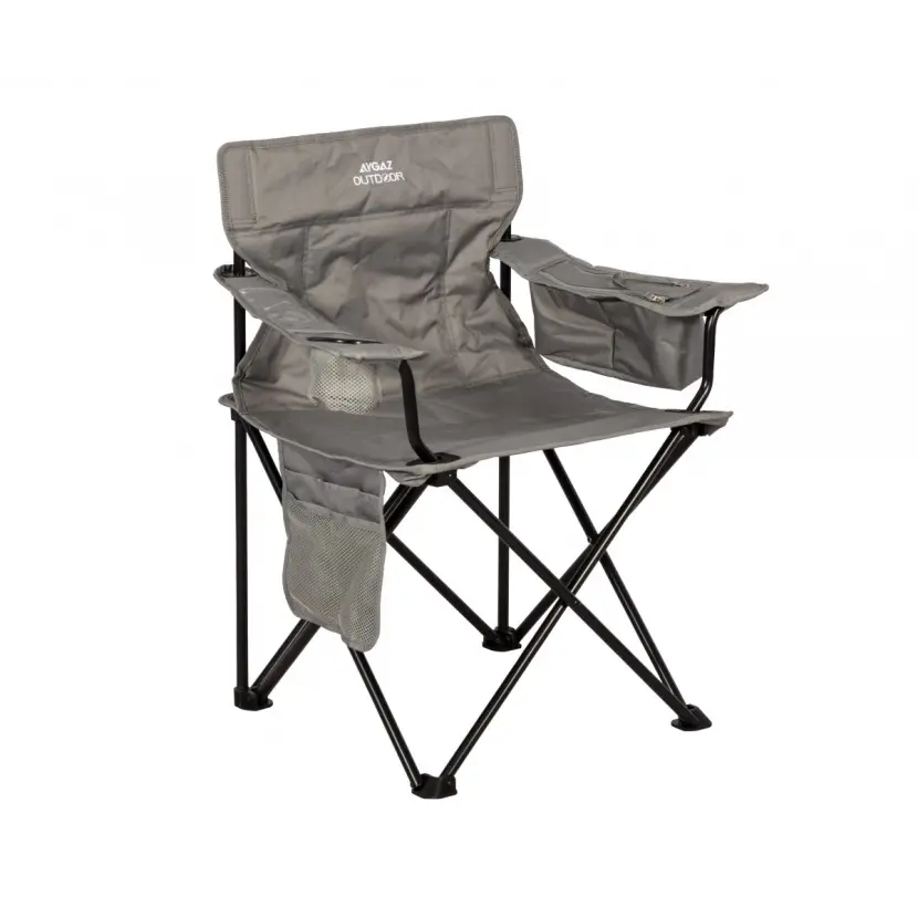 Aygaz Outdoor Gri 100Kg Çelik Katlanır Kamp Sandalyesi