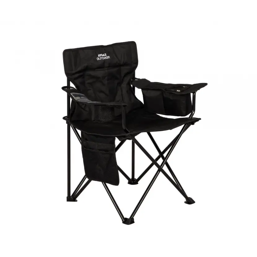 Aygaz Outdoor Siyah 100Kg Çelik Katlanır Kamp Sandalyesi