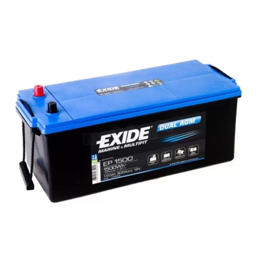 Exide EP1500 12V 180 Ah Dual Marin Agm Akü (Avrupa Üretimi)