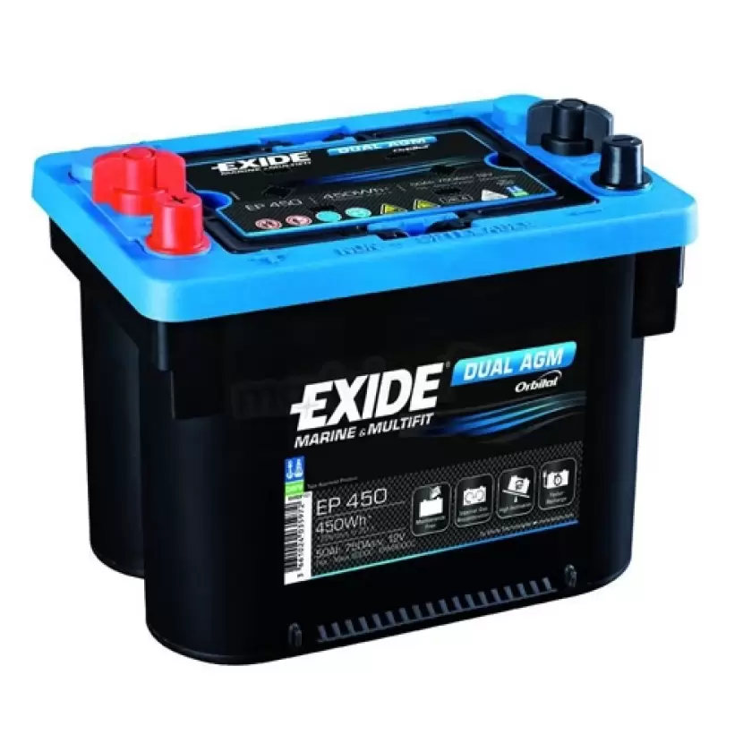 Exide EP450 12V 50 Ah Dual Marin Agm Akü (Avrupa Üretimi)