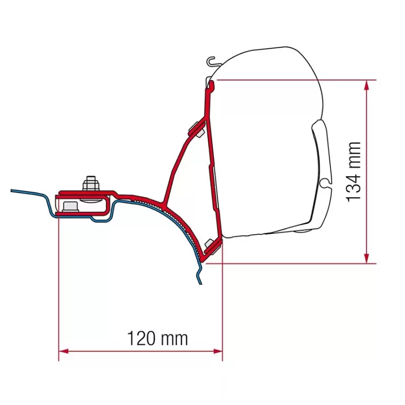 Fiamma F45s için T5/T6Transporter/Caravelle/Multivan Tente Montaj Braketi