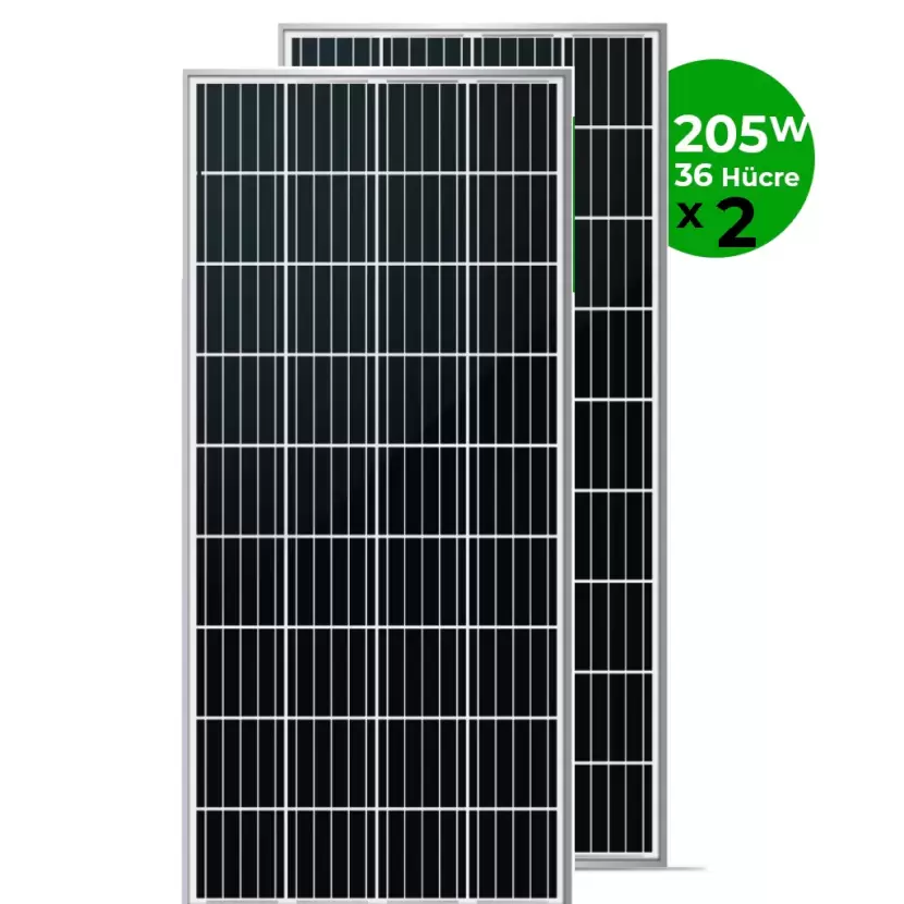 Lexron 205 Watt + 205 Watt 36 Hücre Mono-Kristal Güneş Paneli