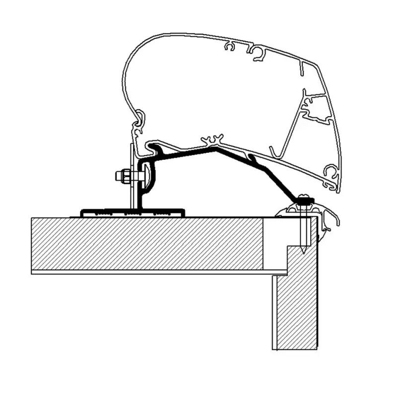 Thule Omnistor 9200, 6300 ve 6200 Çekme Karavan Tente Montaj Braketi