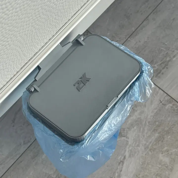 2K Karavan Çöp Kovası Kapaklı - 8mm Ray Uyumlu Poşet Tutucu