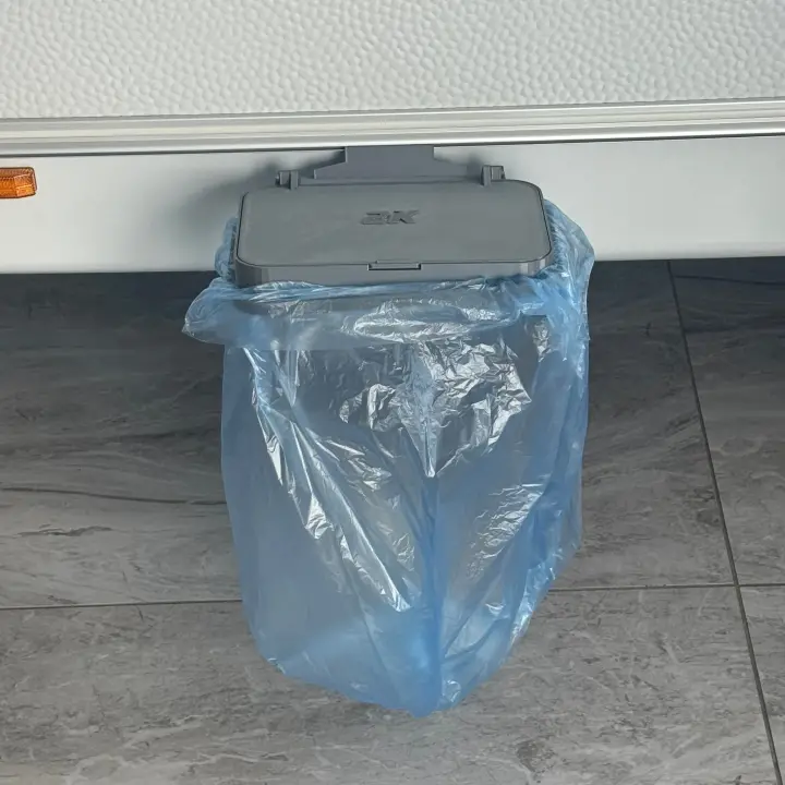 2K Karavan Çöp Kovası Kapaklı - 8mm Ray Uyumlu Poşet Tutucu