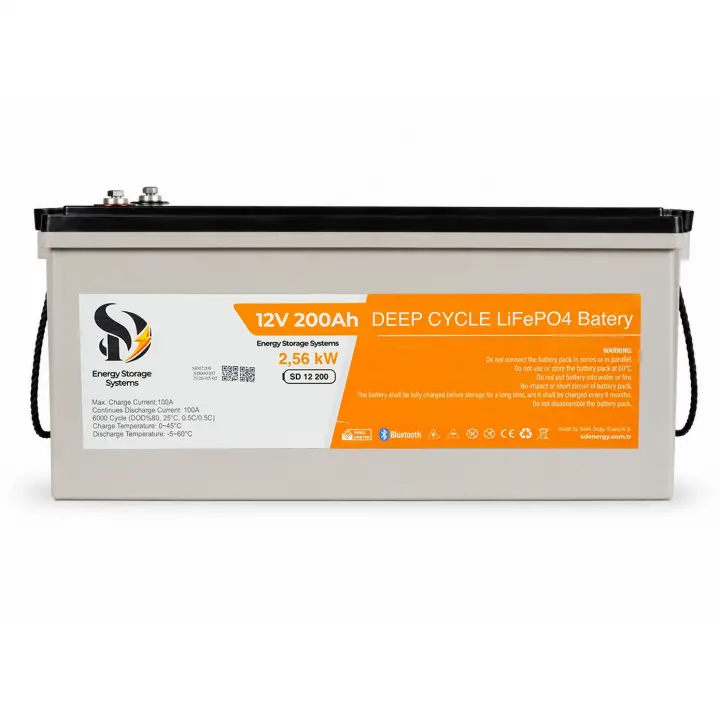 SD Energy 12v 200Ah 2560Wh EVE, JK Bms 6000DOD Bluetooth Lifepo4 Lityum Akü