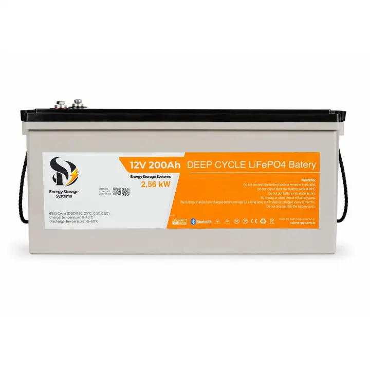 SD Energy 12v 200Ah Plus EVE, JK Bms 6000DOD Bluetooth Lifepo4 Lityum Akü