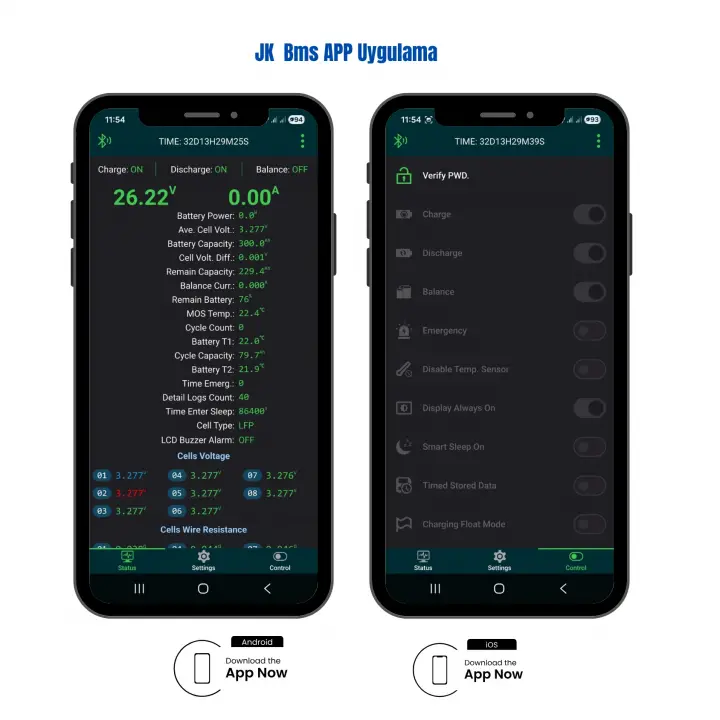 SD Energy 12v 200Ah Plus EVE, JK Bms 6000DOD Bluetooth Lifepo4 Lityum Akü