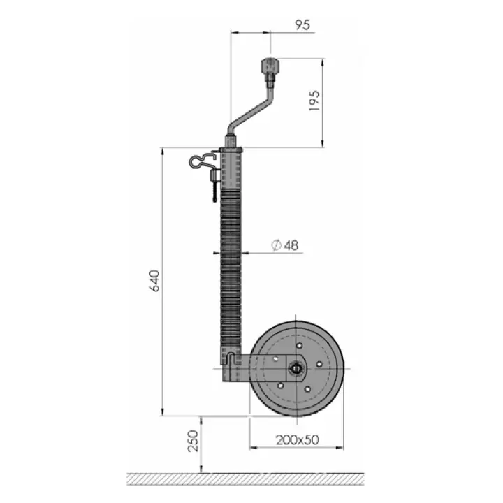 Al-Ko 300 Kg Krikolu Ön Destek Tekeri 48mm Anti-Slip