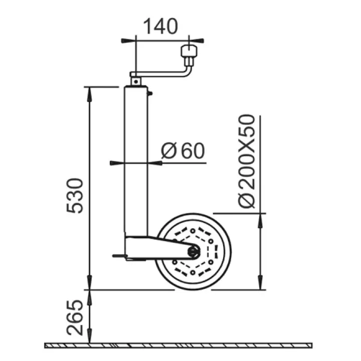 Al-Ko 500 kg Krikolu Ön Destek Tekeri 60mm