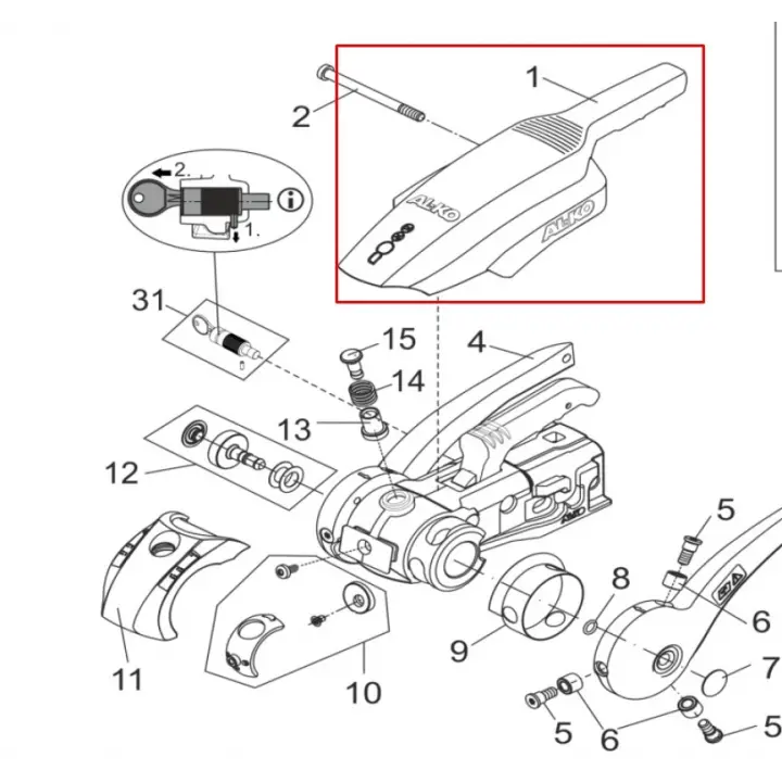 ALKO AKS3004 Handgriff Stabilizatör Yedek Tutma Kolu