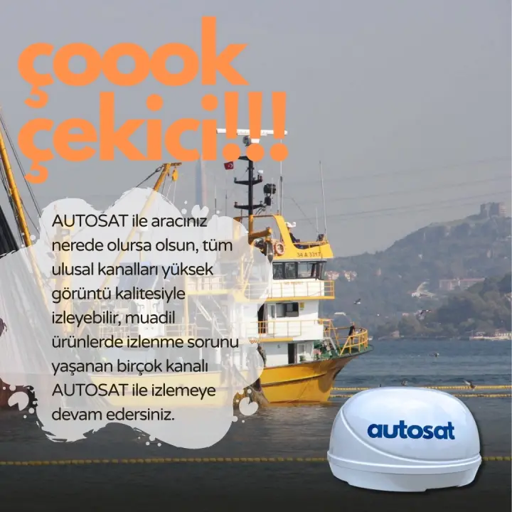 Autosat SMA30 Multi 3 Çıkışlı Marin ve Karavan uyumlu Uydu Anteni
