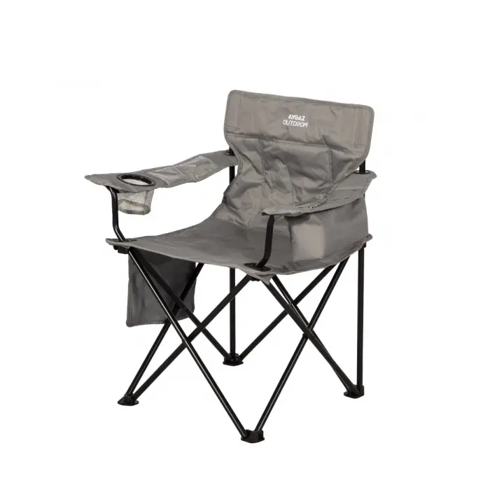 Aygaz Outdoor Gri 100Kg Çelik Katlanır Kamp Sandalyesi