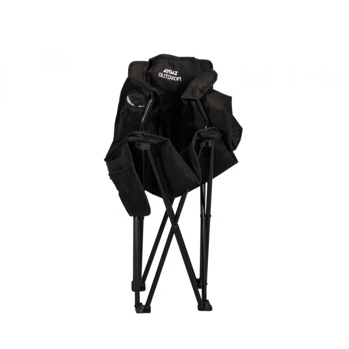 Aygaz Outdoor Siyah 100Kg Çelik Katlanır Kamp Sandalyesi