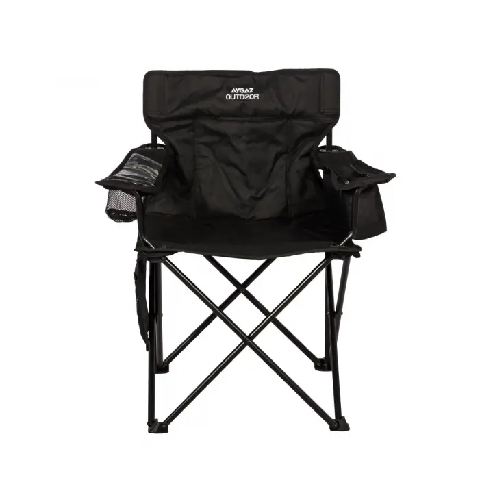 Aygaz Outdoor Siyah 100Kg Çelik Katlanır Kamp Sandalyesi