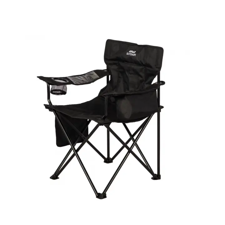 Aygaz Outdoor Siyah 100Kg Çelik Katlanır Kamp Sandalyesi