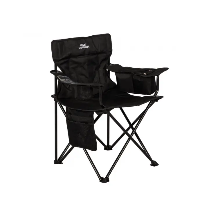 Aygaz Outdoor Siyah 100Kg Çelik Katlanır Kamp Sandalyesi